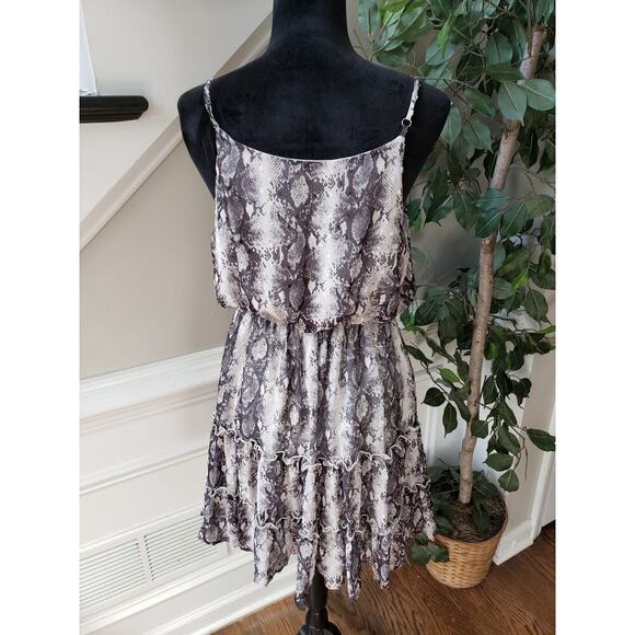 Altar'd State Knee Length Dress Women Medium Multi Snake Print Adjustable V Neck - Picture 4 of 12